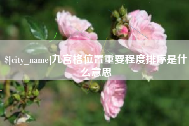 湖南九宫格位置重要程度排序是什么意思