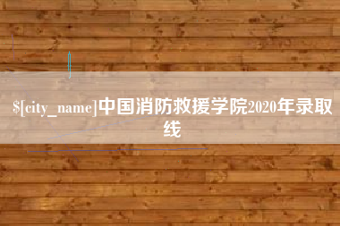 湖南中国消防救援学院2020年录取线