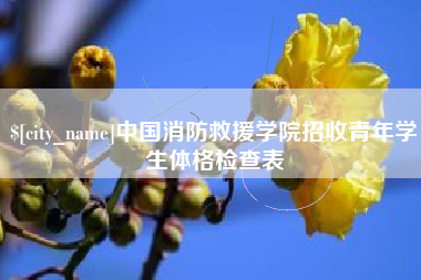 湖南中国消防救援学院招收青年学生体格检查表